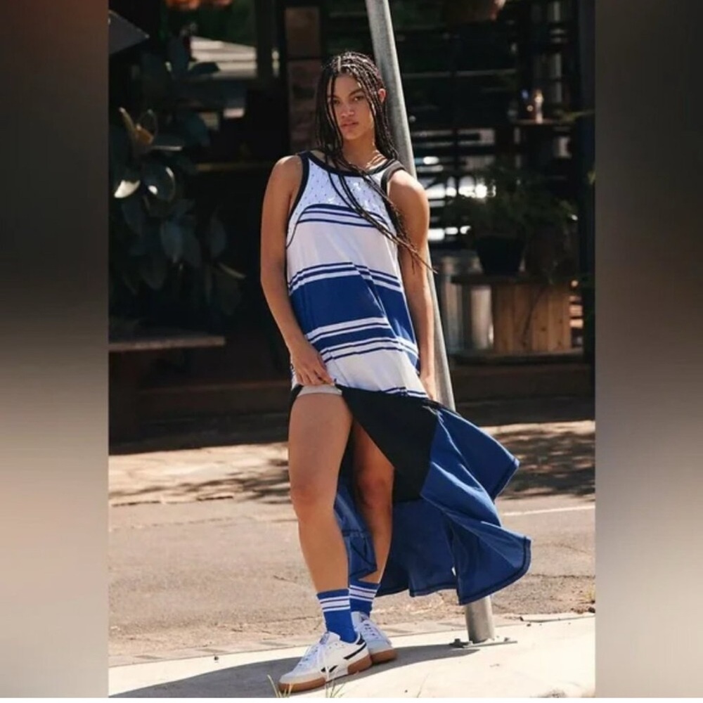 FP Movement NWOT Backspin Tank Dress in Navy Combo Small